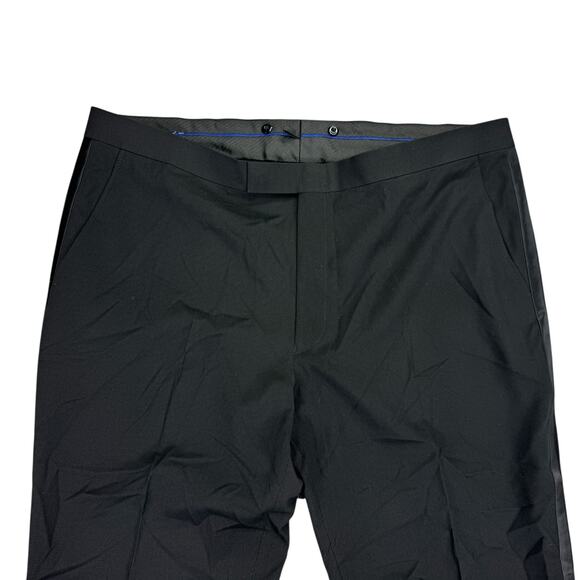 Kenneth Cole Mens Ready Flex Slim Fit Tuxedo Side Stripe Suit Pants Black 42x32 - Picture 5 of 5